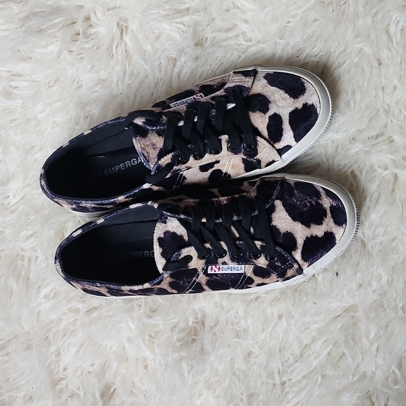 SUPERGA 2750 FANVELVETW Leopard Sneakers Unisex Men's 7 Women's 8.5 - Picture 6 of 11
